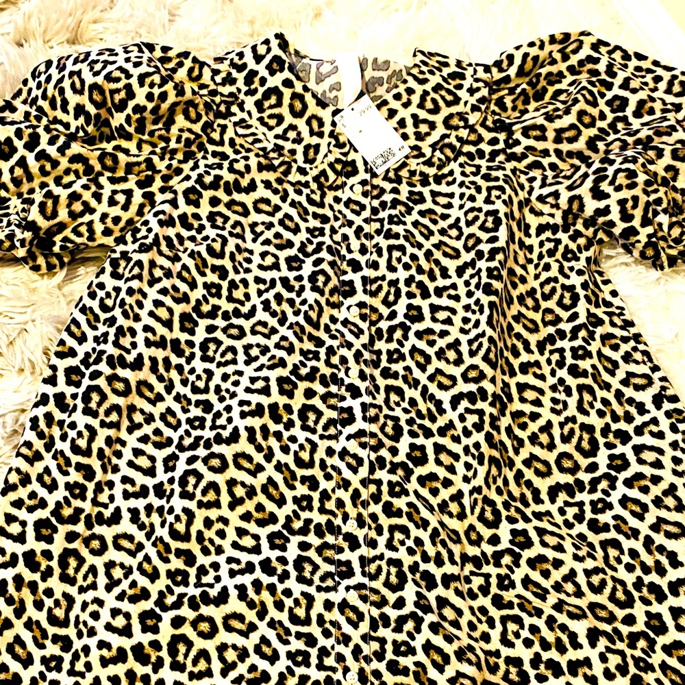 H&M leopard print baby doll dress